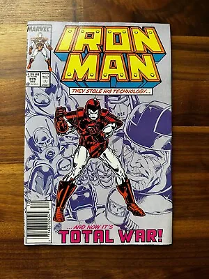 Buy 1987 Marvel Comics Iron Man #225 Copper Age Marvel Key Armor Wars Pt 1 Newsstand • 12.01£
