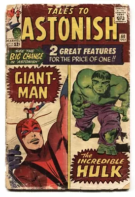 Buy TALES TO ASTONISH #60 Comic Book-1964-HULK-KIRBY-SILVER AGE-MARVEL-g- • 30.24£