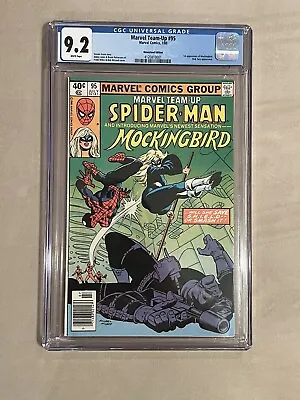 Buy Marvel Team-Up #95 CGC 9.2 WHITE PAGES NEWSSTAND 1st Mockingbird! 1980 • 92.49£