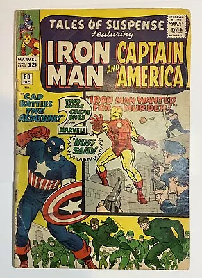 Buy Marvel Comics Tales Of Suspense #60 Iron Man 2nd Appearance Hawkeye 4.5 Vintage • 47.96£
