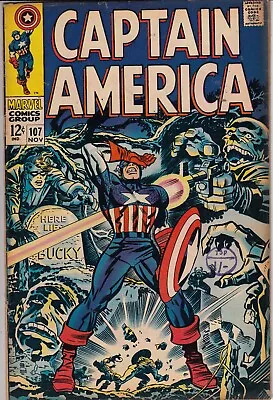 Buy Captain America 107 - 1968 - Kirby - Fine/Very Fine  REDUCED PRICE • 32.50£