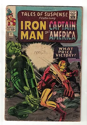 Buy Marvel Comics Tales Of Suspense 71 1965 Captain America Iron Man G 2.0 • 17.99£