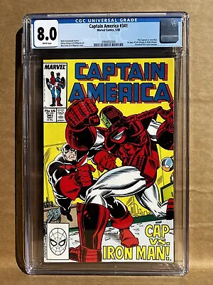 Buy Captain America #341 * CGC 8.0 * The Captain Vs. Iron Man * 1988 Marvel Comics • 27.66£