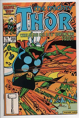 Buy The Mighty Thor 366 Marvel Comic Book 1985 1st Throg Cover Appearance Thor Frog • 19.82£