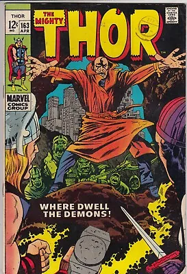 Buy Thor 163 - 1969 - Warlock Cameo - Kirby - Fine/Very Fine REDUCED PRICE • 34.99£