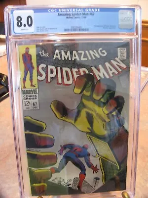 Buy Amazing Spider-Man #67 CGC 8.0 (1968) Silver-Age1st App. Randy Roberson Mysterio • 193.99£