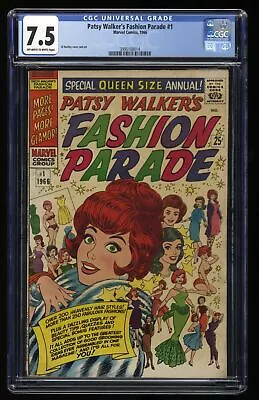 Buy Patsy Walker's Fashion Parade #1 CGC VF- 7.5 Off White To White Marvel 1966 • 88.43£
