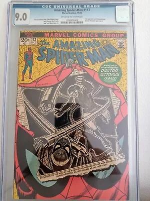 Buy Amazing Spider-man # 113  Cgc 9.0  Key 1st Hammerhead  Cents  1972 • 159.95£