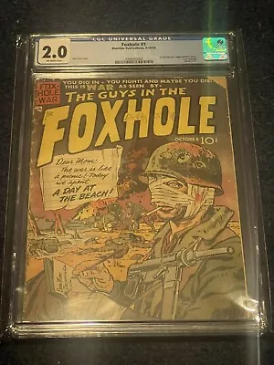 Buy Foxhole 1, 1954 CGC 2.0 Jack Kirby Classic Cover Mainline Golden Age War • 1,423.09£