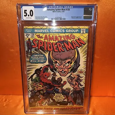 Buy Amazing Spider-man #138 Cgc 5.0 Marvel Comics 1974 Origin & 1st App Of Mindworm • 38.79£