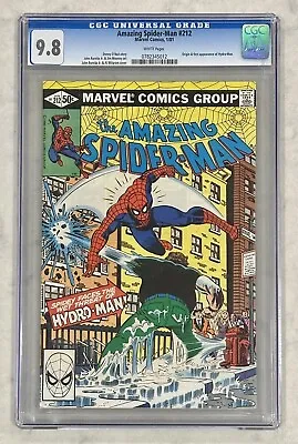 Buy Amazing Spider-Man #212 CGC 9.8 White Pages 1981 1st App Hydro Man Marvel • 271.04£