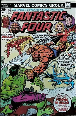 Buy Fantastic Four #166 Vol 1 (1976) KEY *Hulk Vs The Thing* - Very Fine Range • 19.77£