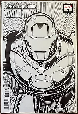 Buy Invincible Iron Man 4 (Marvel 2023) Arthur Adams 2nd Print 1:25 Sketch B&W NM • 120.63£