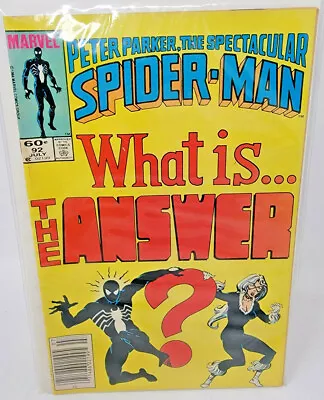 Buy Spectacular Spider-man #92 Answer 1st Full Appearance *1984* Newsstand 8.0 • 7.16£