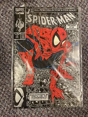 Buy SPIDER-MAN # 1 TORMENT - SILVER COVER VARIANT Todd McFarlan AUG 1990 NM- • 15£
