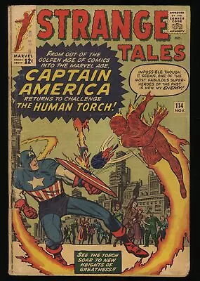 Buy Strange Tales #114 GD+ 2.5 Captain America And Human Torch!! Marvel 1963 • 64.83£