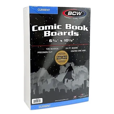 Buy BCW Supplies - Current Size Comic Book Boards - White - BBCUR - (100 Boards) • 24.08£