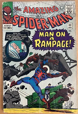 Buy Amazing Spider-Man #32 Jan 1966 2nd App Doc Connors Doctor Ock App Pence Variant • 69.99£