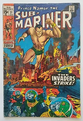 Buy Sub-Mariner #21 VG   1st Series   Marvel Comics 1970   SOLID COPY!!! • 13.98£