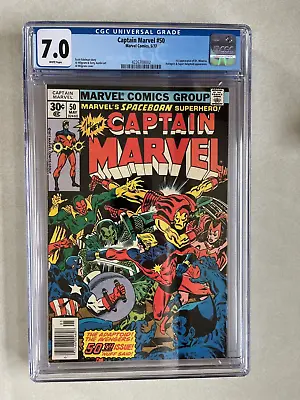 Buy Captain Marvel #50 - CGC 7.0 WP 1977 Marvel MCU 1st Dr Minerva / Minn-Erva Key • 35.49£