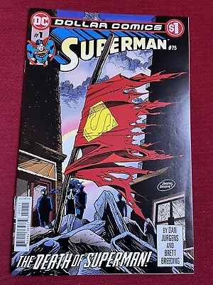 Buy Dollar Comics: Superman #75 NM- 2029 *REPRINTS CLASSIC DESTH OF SUPERMAN* • 2.99£