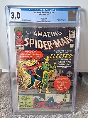 Buy Amazing Spiderman 9 CGC 3.0 1964 1st Electro • 550£