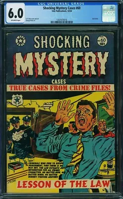 Buy Shocking Mystery Cases 60 CGC 6.0 L.B. Cole Last Issue `54 Star Comic True Crime • 553.39£
