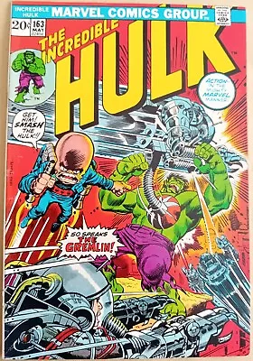 Buy Hulk #163 - FN+ (6.5) - Marvel 1973 - 20 Cents Copy - 1st Gremlin Appearance • 9.99£