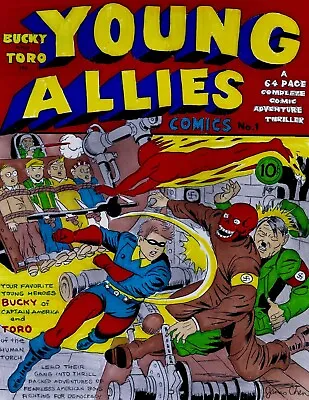 Buy Young Allies # 1 Cover Recreation Bucky & Toro & Hitler Original Comic Color Art • 317.73£