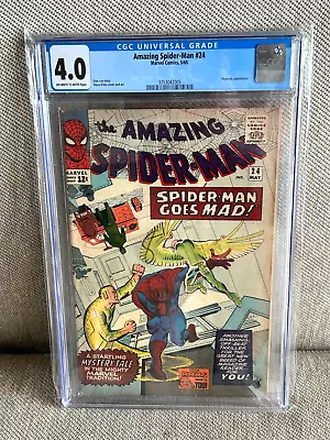 Buy Amazing Spider-Man 24 CGC 4.0 OW/W Pages 1965 Silver Age • 98.83£