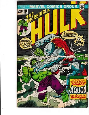 Buy Incredible Hulk # 165 - 1st Appearance Of Aquon The Murderous Man Fish - VF • 8£