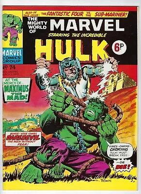 Buy MIGHTY WORLD OF MARVEL # 74 -UK Marvel Comic 2 Mar 1974- Hulk Daredevil FF  VF- • 5.95£
