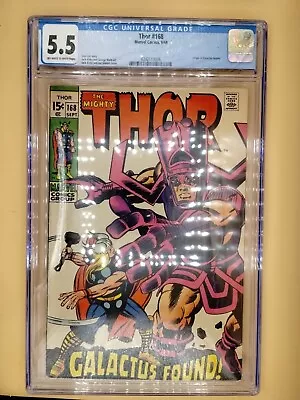 Buy Thor #168 CGC 5.5 1969 Marvel Comics  Origin Of Galactus  Jack Kirby, Stan Lee • 103.93£