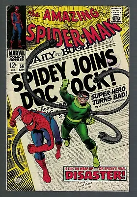 Buy Marvel Comics Amazing Spiderman 56 Fn+ 6.5 Doc Ock Joins Spidey 1968 • 69.99£