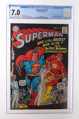 Buy Superman #199 - D.C. Comics 1967 CGC 7.0 1st Superman Vs. Flash Race • 316.94£