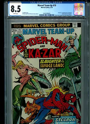 Buy Marvel Team-Up #19 CGC 8.5 (1974) Spider-Man Ka-Zar Kazar 1st First Stegron • 70.94£