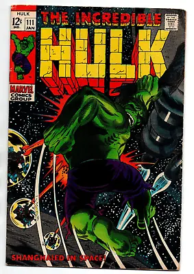 Buy Incredible Hulk #111 - 1st Galaxy Master - KEY - 1969 - VG+ • 23.69£