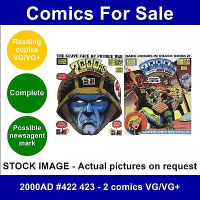 Buy 2000AD #422 423 - 2 Comics VG/VG+ • 3.49£