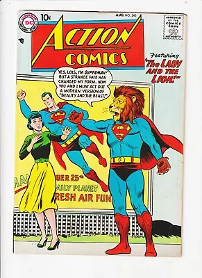 Buy Action Comics 243 Silver Age Dc 195  Superman Wayne Boring Lady And The Lion! • 79.06£