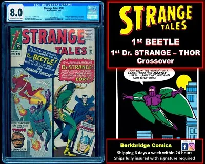 Buy STRANGE TALES 123 CGC 8.0 OWW 1964 💎 1st BEETLE KEY AMAZING SPIDER-MAN VILLAIN • 297.37£