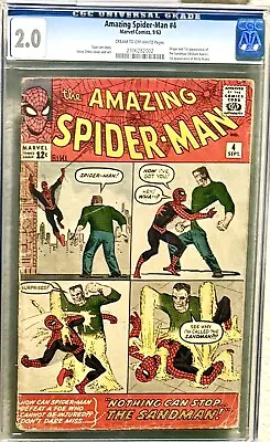 Buy Amazing Spider-Man #4 - Marvel Comics 1963 CGC 2.0 Origin And 1st Appearance Of  • 732.73£