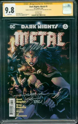 Buy Wonder Woman 5 CGC 3XSS 9.8 Dark Knights Metal Jim Lee Variant 3/18 • 224.11£