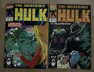 Buy Incredible Hulk Lot #382 & 383  Marvel 1991 Pater David.  Abomination C11 • 4.32£