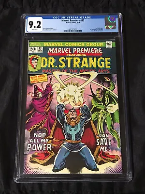 Buy 1974 Marvel Premiere #13 CGC 9.2 NM- With White Pages 1st Sise-neg! • 94.87£