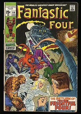 Buy Fantastic Four #94 VG 4.0 1st Appearance Agatha Harkness! Marvel 1970 • 35.49£