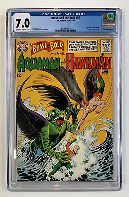 Buy BRAVE AND THE BOLD #51, DC Comics, CGC 7.0, Aquaman & Hawkman • 103.35£