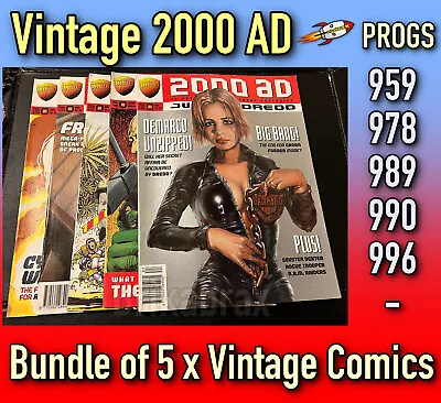 Buy 2000 AD 5 X Comic Bundle: Progs 959 978 989 990 & 996 Vintage Used 1990s #2AD11 • 4.99£