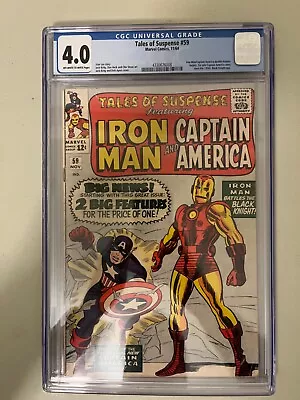 Buy Tales Of Suspense 59.  1st Iron Man And Captain America Team Up. CGC 4.0 • 103.09£