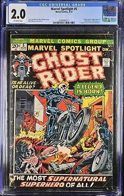 Buy Marvel Spotlight #5 CGC GD 2.0 1st Appearance Ghost Rider! Ploog Cover • 528.92£