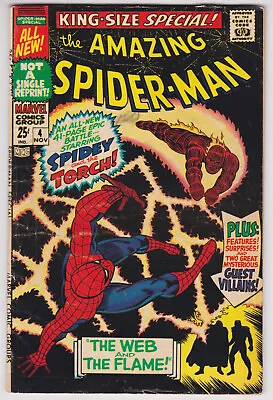 Buy Amazing Spider-Man Annual #4 Very Good 4.0 Human Torch Mysterio Stan Lee 1967 • 22.13£